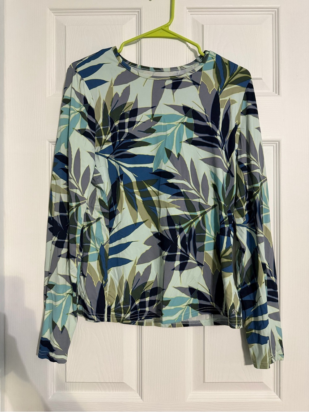 Hang Ten Long-Sleeve Leaf UV+50 - Blue Green Navy Size M